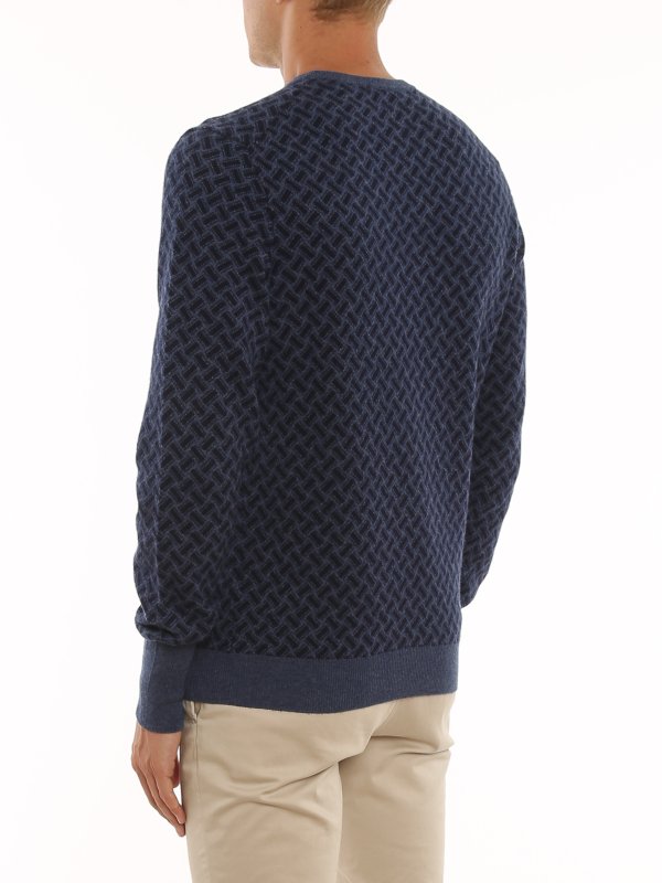 Rundhalspullover - Blau shop online: DRUMOHR