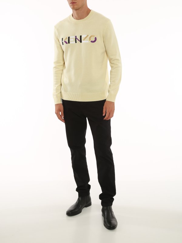 KENZO: Pull col rond online - Pull Col Rond - Jaune Clair