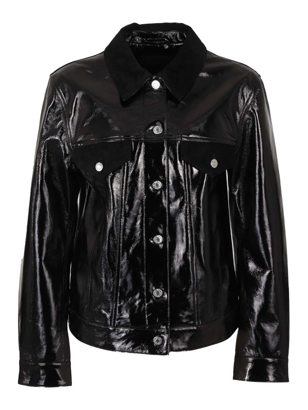 HELMUT LANG: Lederjacken - Lederjacke - Schwarz