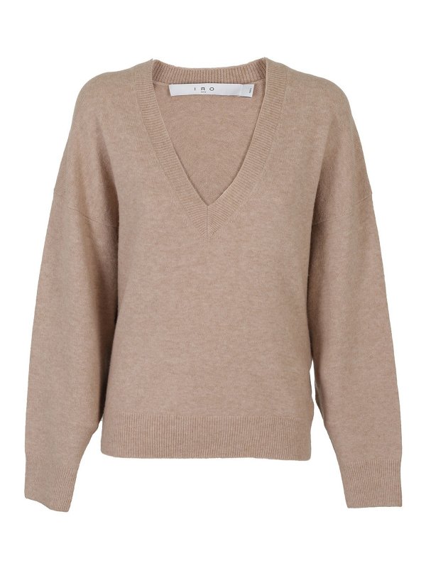 Iro: Strickpullover mit V-Ausschnitt - V-Pullover - Beige