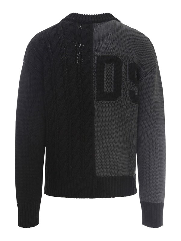 GCDS: Suéteres con cuello pico online - Suéter Cuello Redondo - Negro