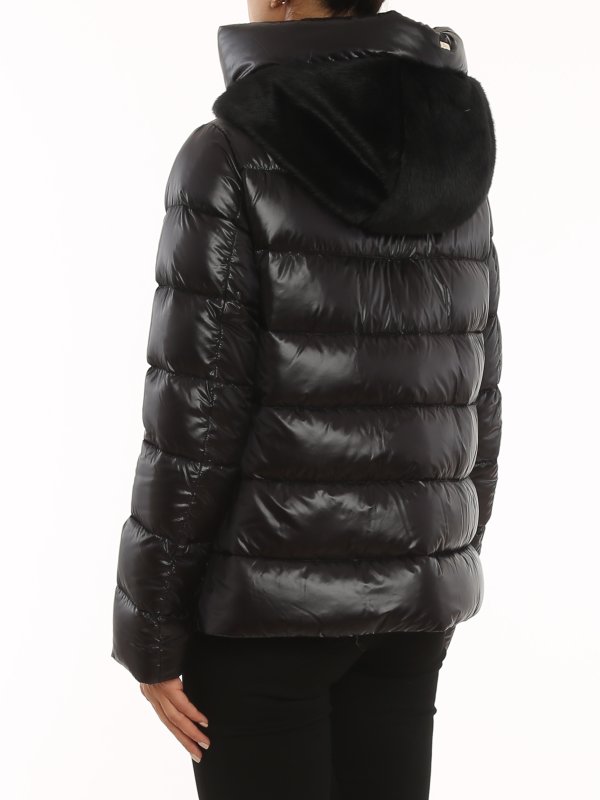 Faux fur collar puffer jacket shop online: HERNO