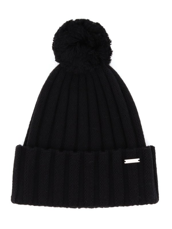 WOOLRICH: ニットキャップ - ビーニー帽 - 黒