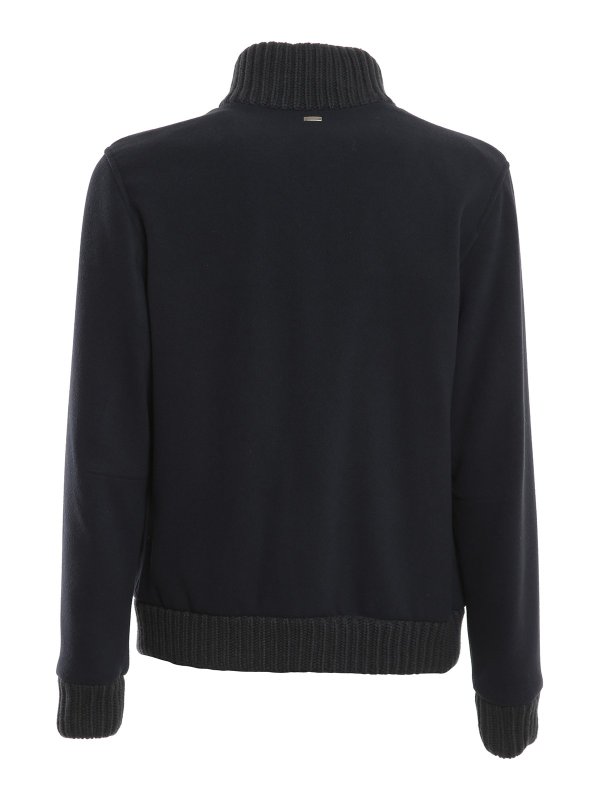 HERNO: bombers online - Herringbone pure wool bomber jacket