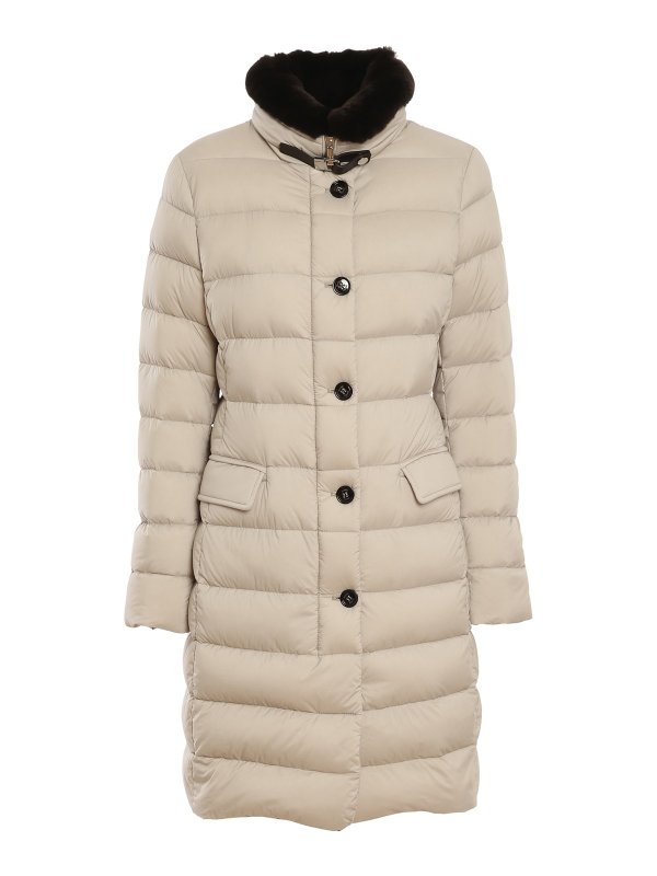 MOORER: padded coats - Vetiver padded coat
