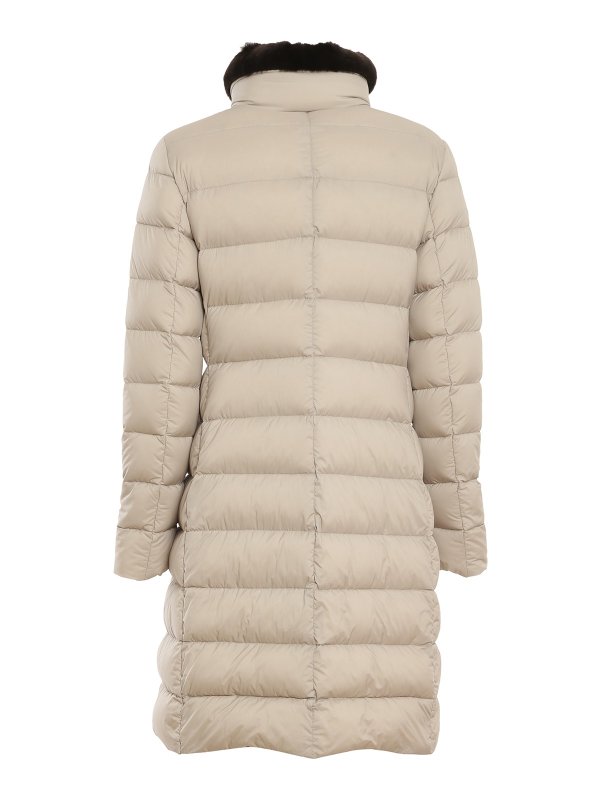 MOORER: padded coats online - Vetiver padded coat