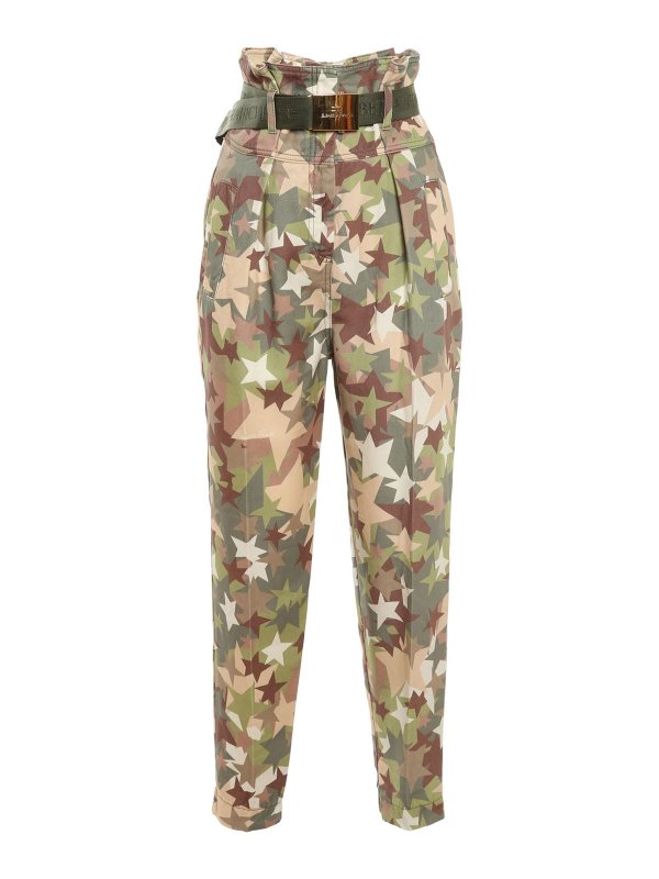 ELISABETTA FRANCHI: カジュアルトラウザー - カジュアルパンツ - 緑