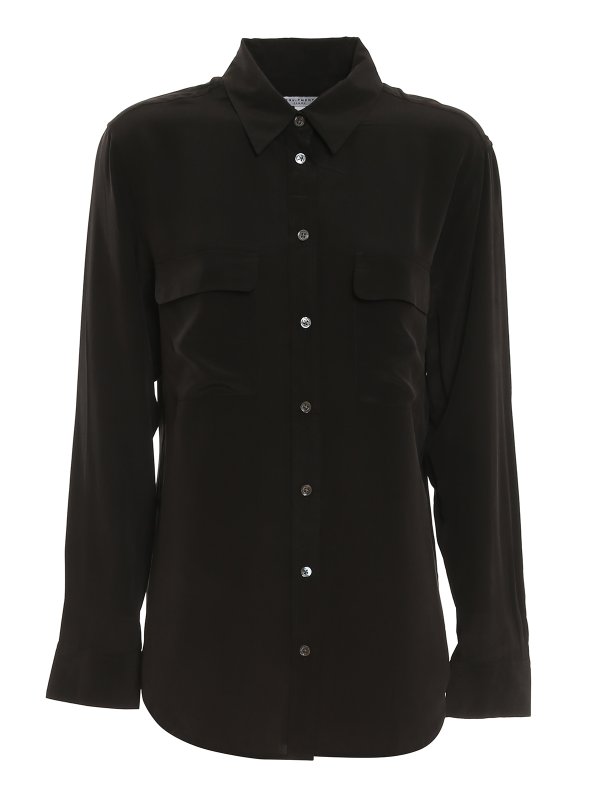 Shirts Equipment - Crêpe de chine silk shirt - Q23E035TRUEBLACK