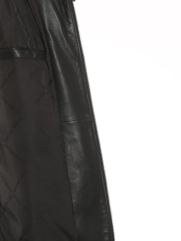 iKRIX EMPORIO ARMANI: レザージャケット - レザージャケット - 黒