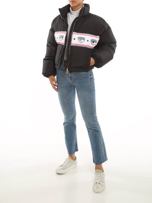 CHIARA FERRAGNI: padded jackets online - Logomania down jacket