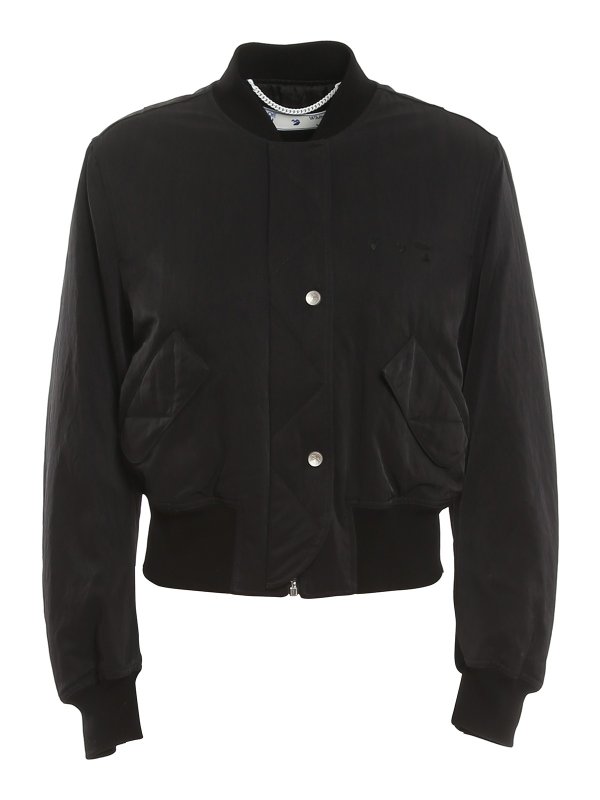OFF-WHITE: Chaquetas Bomber - Chaqueta Bomber - Negro