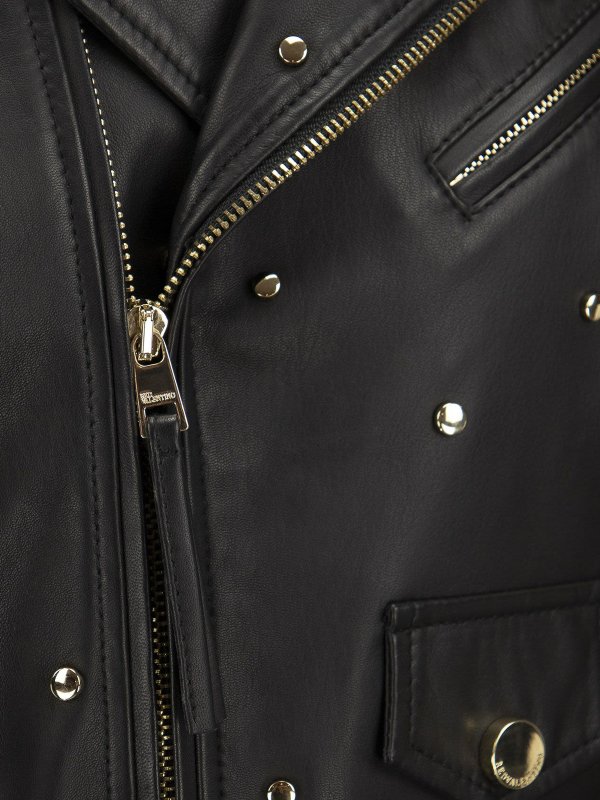 Blouson En Cuir - Noir shop online: VALENTINO RED