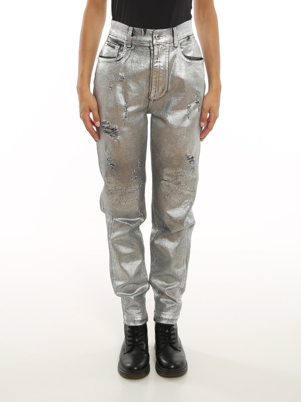 iKRIX DOLCE & GABBANA: Jeans Rectos - Vaqueros Rectos - Plata