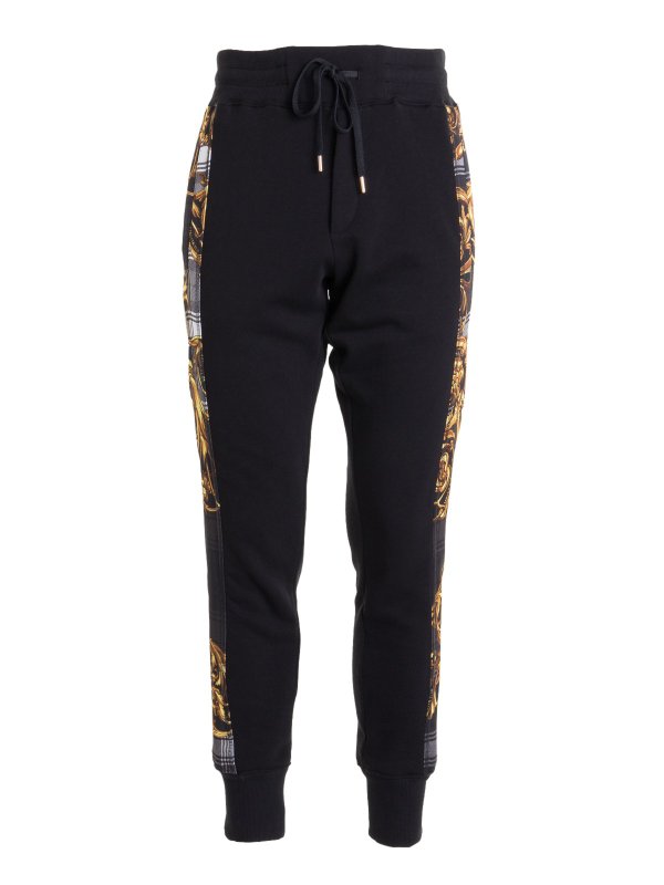 Versace Jeans Couture: スウェットパンツ - トラックスーツ ボトムス - 黒