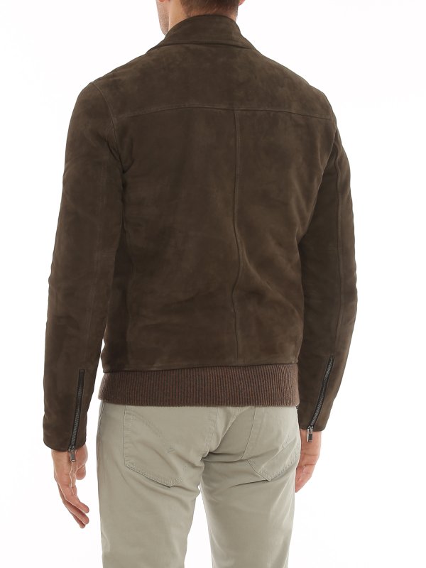 Suede biker jacket shop online: TAGLIATORE