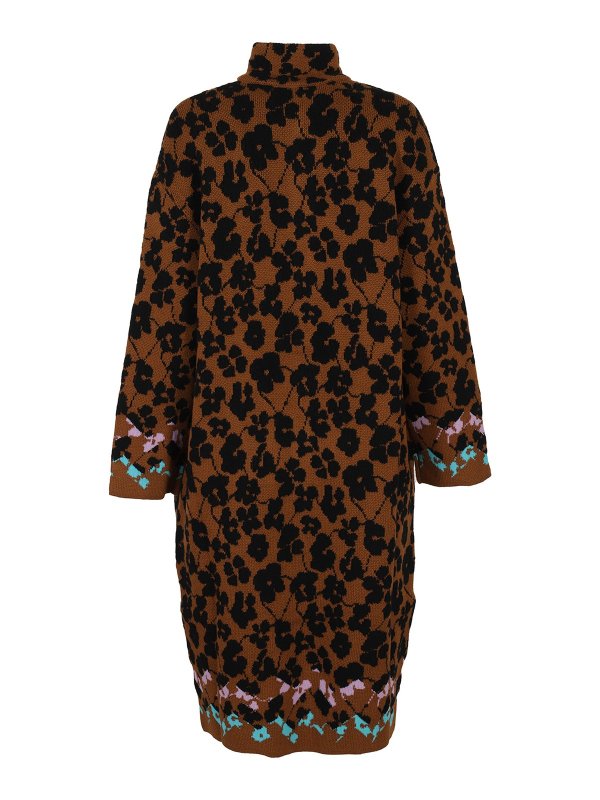M MISSONI: knee length coats online - Floral patterned wool blend coat