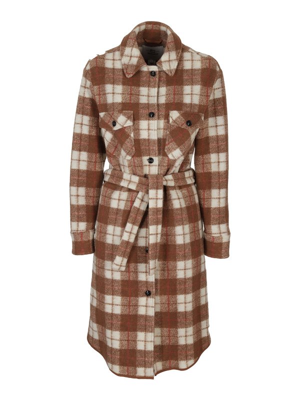 WOOLRICH: Manteaux au genou - Manteau Au Genou - Ã  Motif