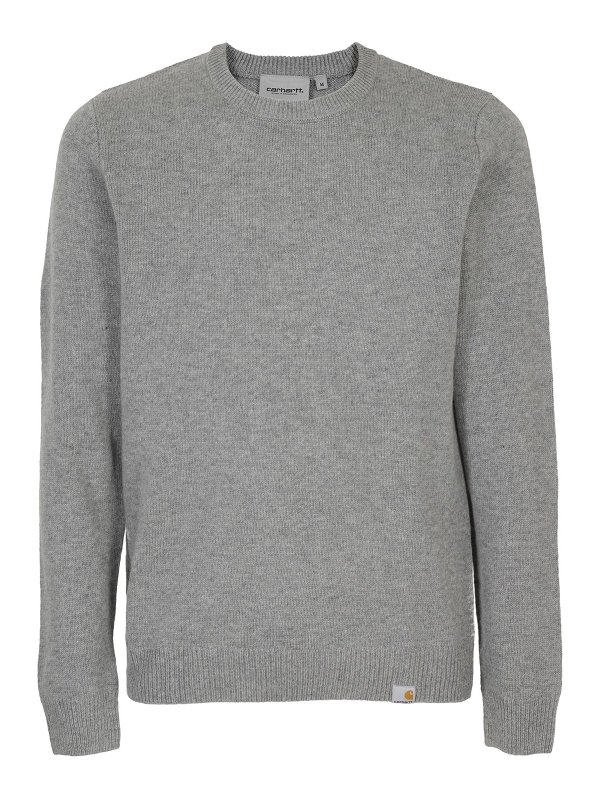 CARHARTT: Strickpullover mit Rundhalsausschnitt - Rundhalspullover - Grau