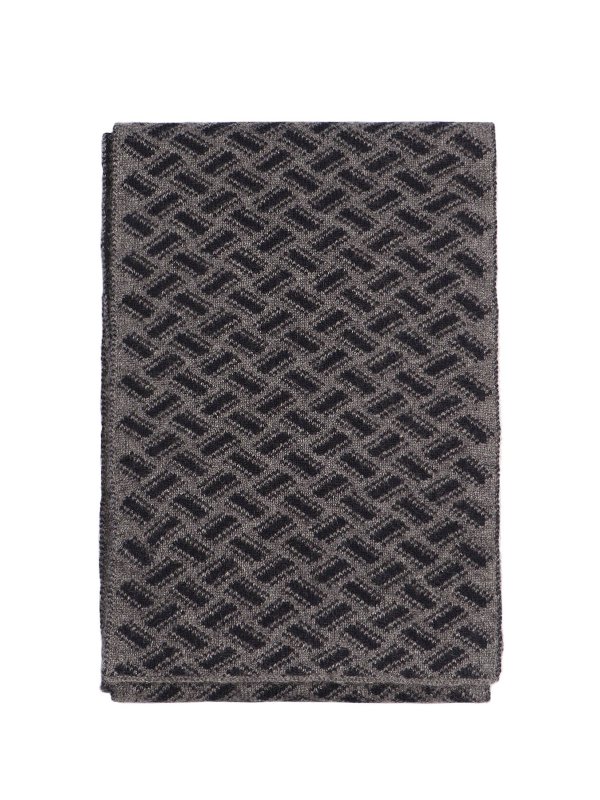DRUMOHR: scarves - Biscuit patterned cashmere scarf