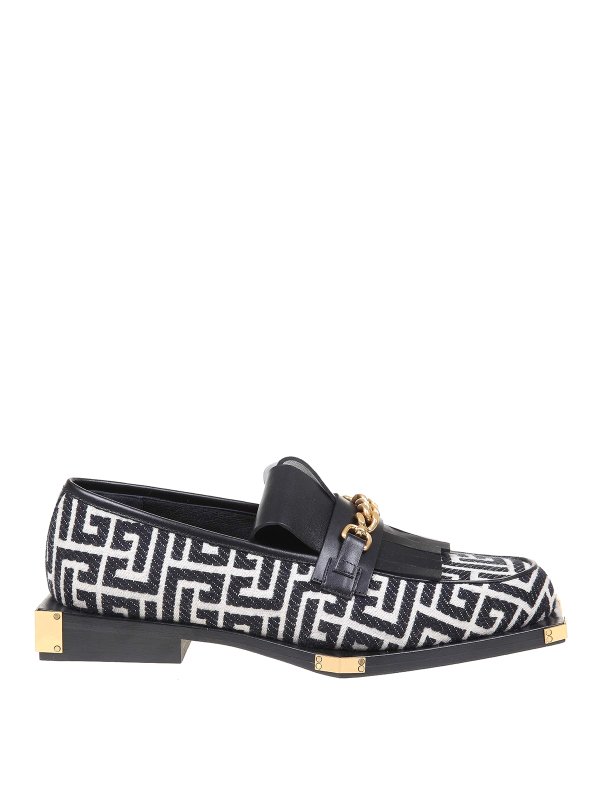 Balmain: Loafers & Slippers - Monogram jacquard loafers