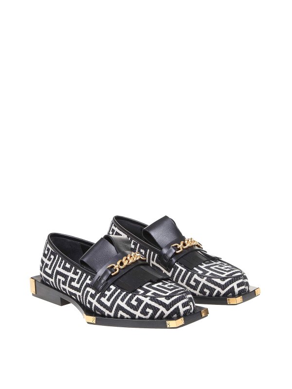 Balmain: Loafers & Slippers online - Monogram jacquard loafers
