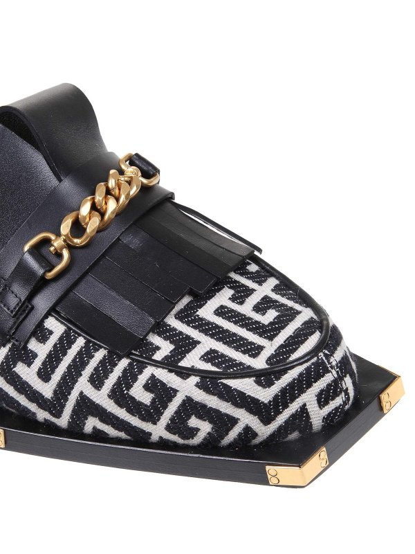 Balmain buy online Monogram jacquard loafers