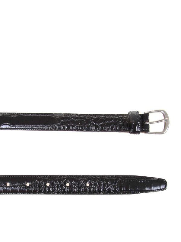 DSQUARED2: belts online - Crocodile effect leather belt