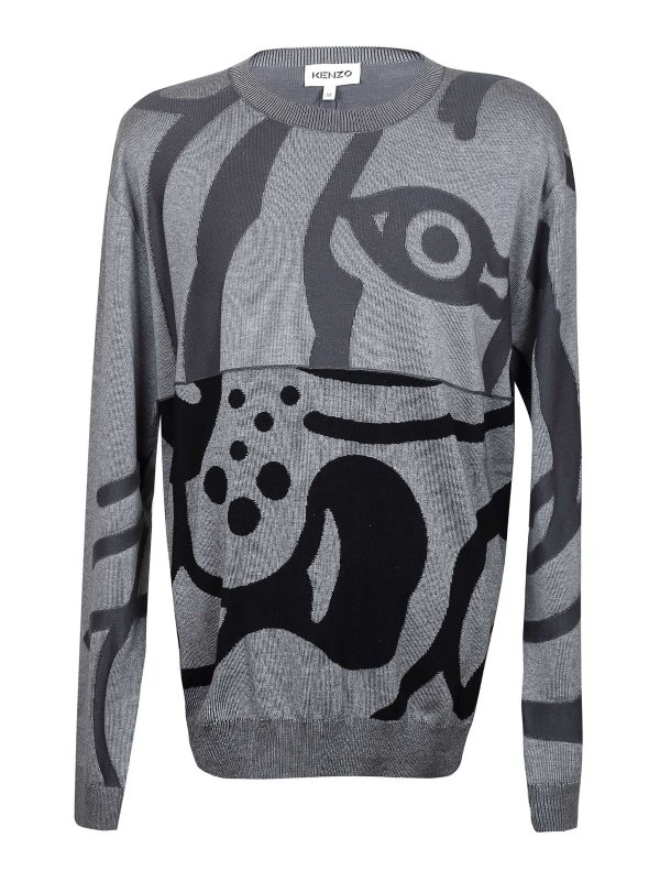 KENZO: maglia collo rotondo - Pull con stampa logo