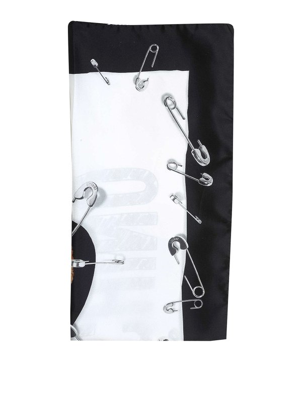 MOSCHINO: sciarpe e foulard online - Foulard in seta con stampa Teddy Bear