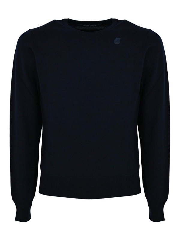 K-WAY: Strickpullover mit Rundhalsausschnitt - Rundhalspullover - Dunkelblau