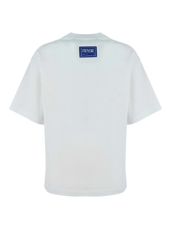 Versace Jeans Couture: t-shirts online - Logo printed jersey T-shirt