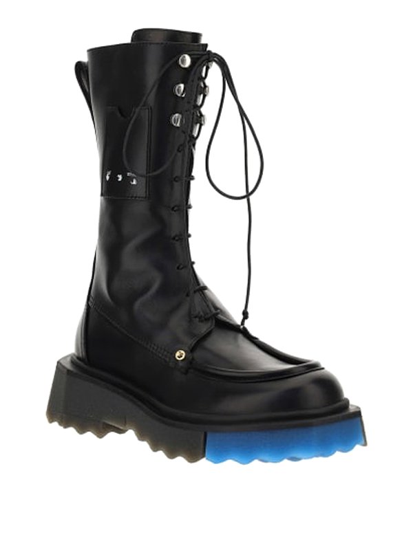 OFF-WHITE: ankle boots online - Pocket detail leather ankle boots