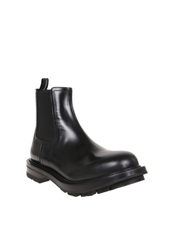 ALEXANDER MCQUEEN: ankle boots online - Brushed leather ankle boots