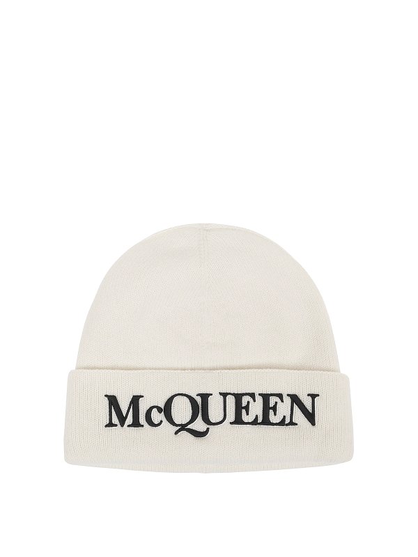 ALEXANDER MCQUEEN: beanies - Logo wool and cashmere beanie