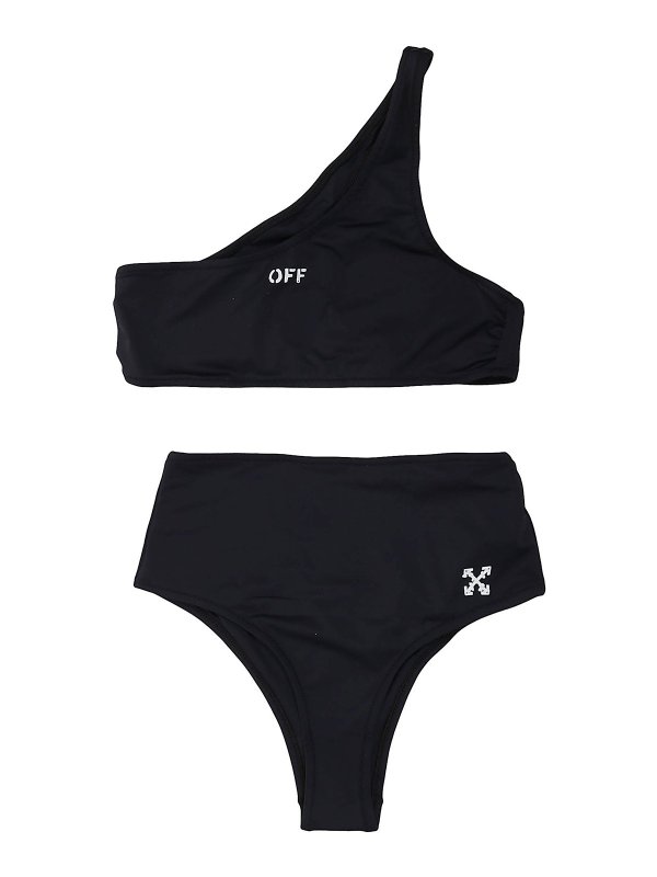 OFF-WHITE: bikinis - Logo one shoulder bikini