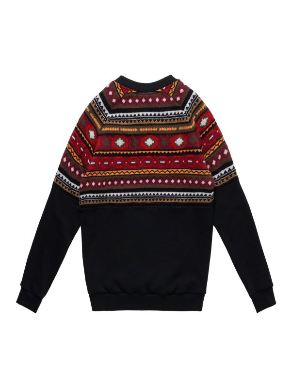 Marcelo Burlon County Of Milan: Sweatshirts & Sweaters online - Folk Cross Stripe Knit sweatshirt