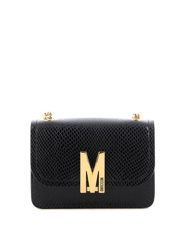 MOSCHINO: cross body bags - M python print leather bag