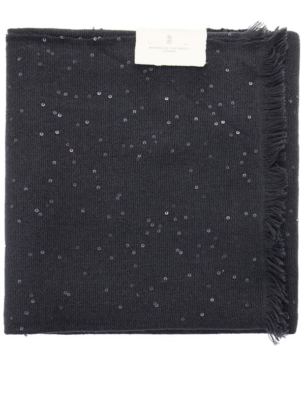 BRUNELLO CUCINELLI: scarves online - Cashmere and silk sequined scarf