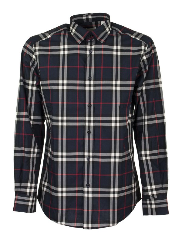 BURBERRY: shirts - Caxton check cotton poplin shirt