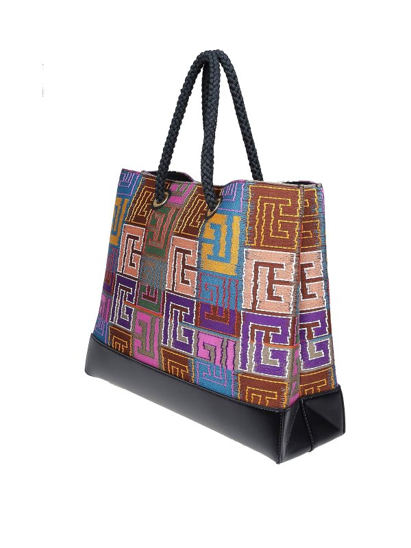 Monogram tote shop online: Balmain