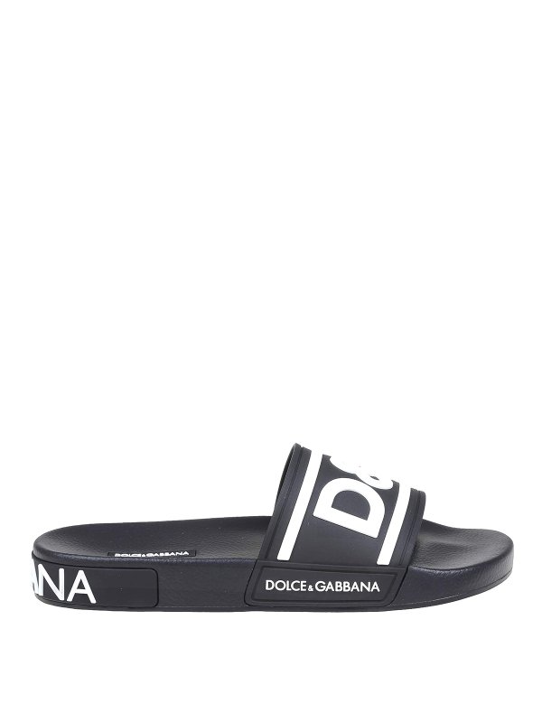 DOLCE & GABBANA: ビーチサンダル - ビーチサンダル - 黒