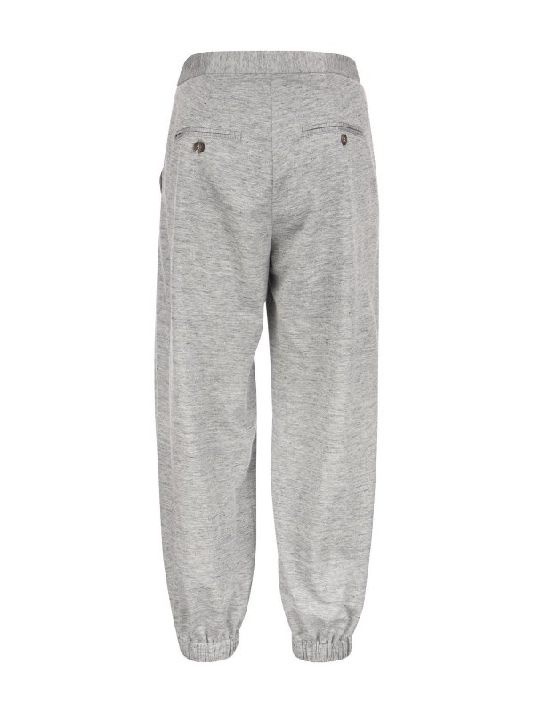 BRUNELLO CUCINELLI: tracksuit bottoms online - Linen and silk track pants