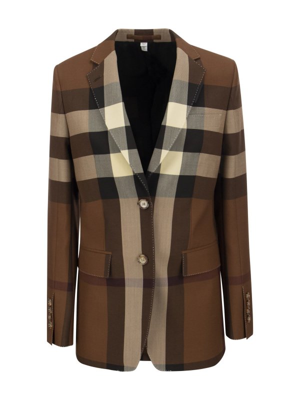 BURBERRY: ブレザー - ブレザー - ブラウン