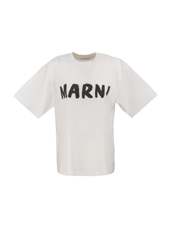 Marni: t-shirt - T-shirt in cotone con stampa