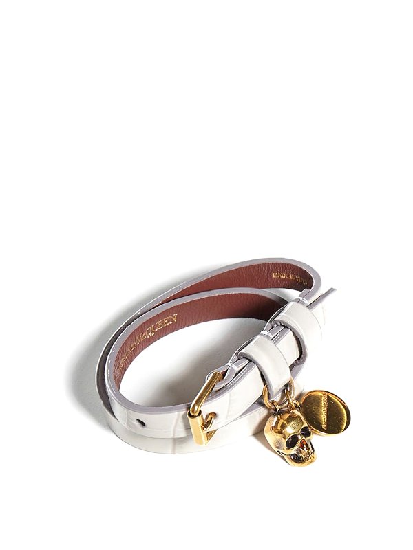 ALEXANDER MCQUEEN: Bracelets & Bangles online - Double wrap Skull bracelet
