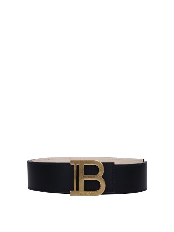 Balmain: belts - Leather B-Belt