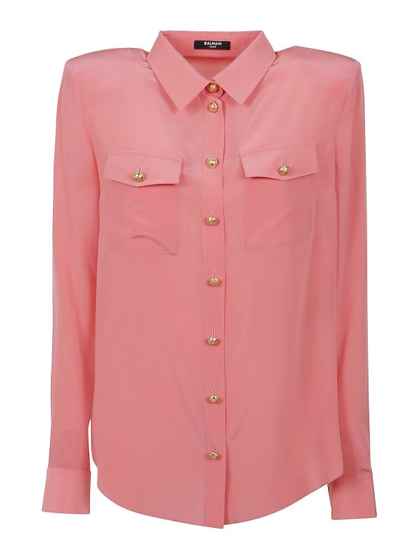 Balmain: shirts - Crêpe de chine shirt