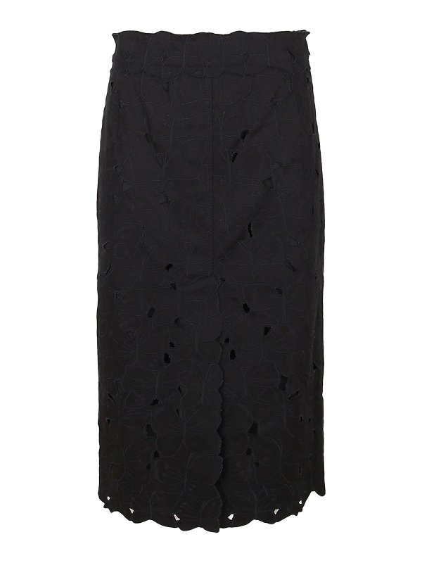 VALENTINO RED: ニーレングススカート＆ミディ丈 - 膝丈/ミディスカート - 黒