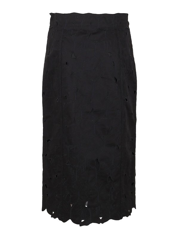 VALENTINO RED: ニーレングススカート＆ミディ丈 online - 膝丈/ミディスカート - 黒