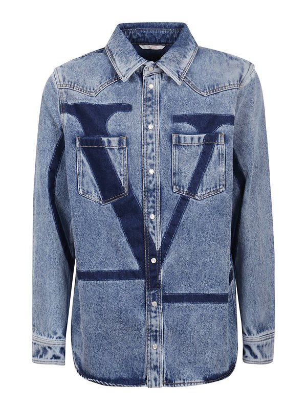 VALENTINO: Hemden - Hemd - Jeansblau